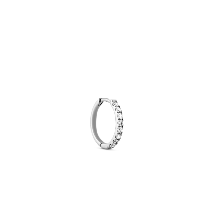 Rock Classic Diamant Hoop S - 18kt Hvitt Gull