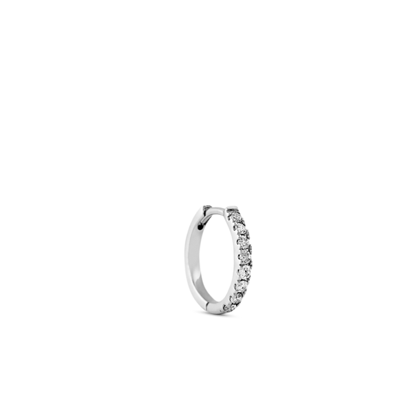 Rock Classic Grey Diamond Hoop S - 18kt White Gold