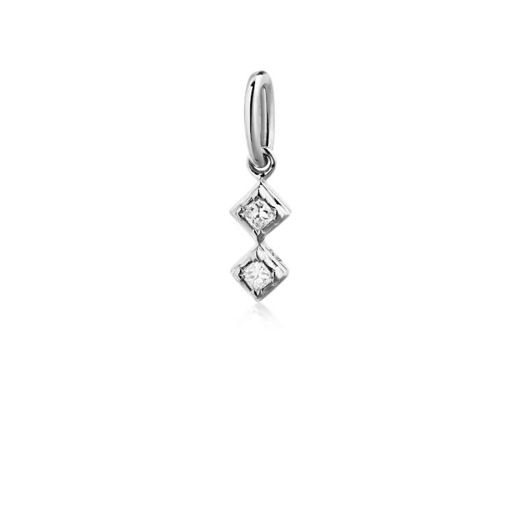 Rå Classic Diamond Harlequin Pendant - 18kt White Gold