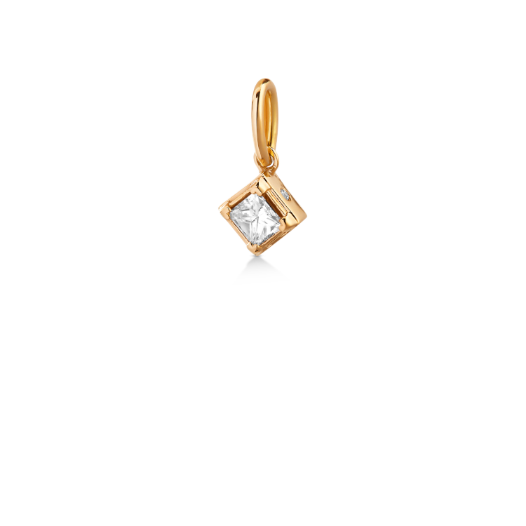 Rå Classic Diamond Pendant M - 18kt Yellow Gold