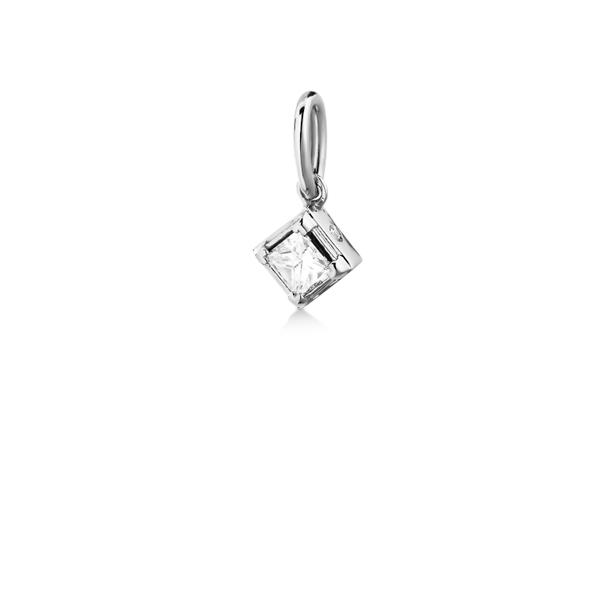 Rå Classic Diamond Pendant M - 18kt White Gold