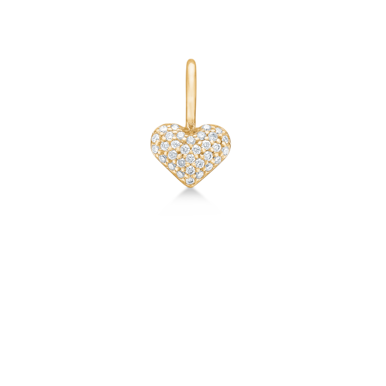 Symbols Heart Diamant Anheng - 18kt Hvitt Gull