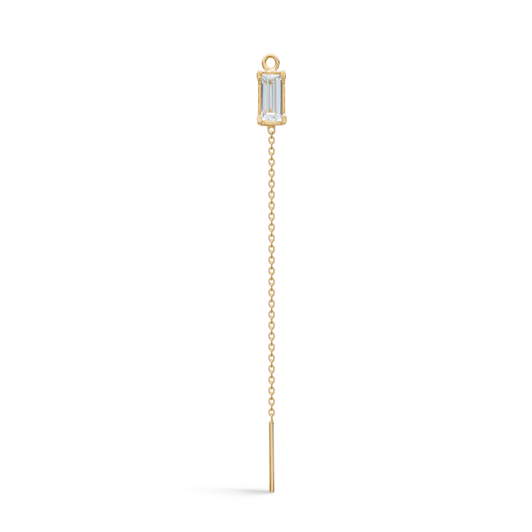 Nord White Chain Earring-Pendant - 18kt Yellow Gold