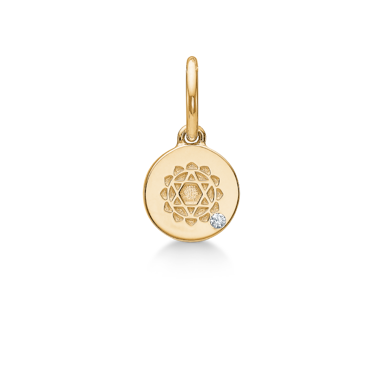 Inner Peace Heart Chakra Pendant - 18kt Yellow Gold