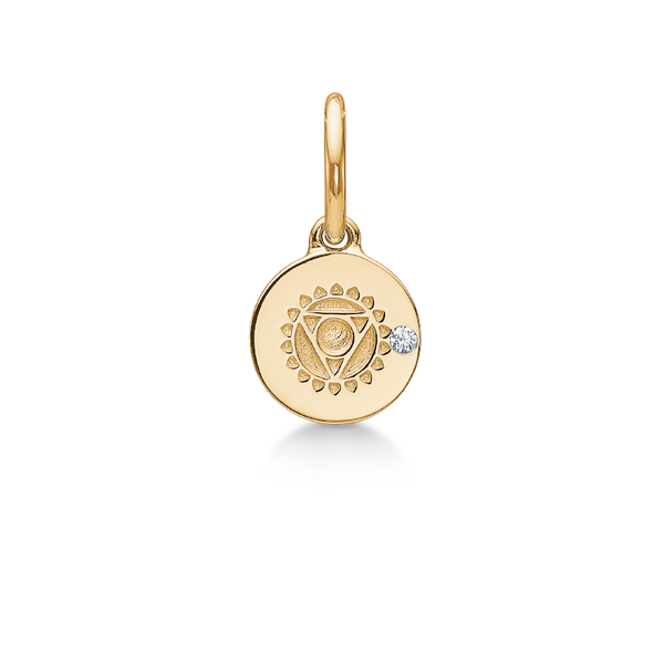 Inner Peace Throat Chakra Pendant - 18kt Yellow Gold