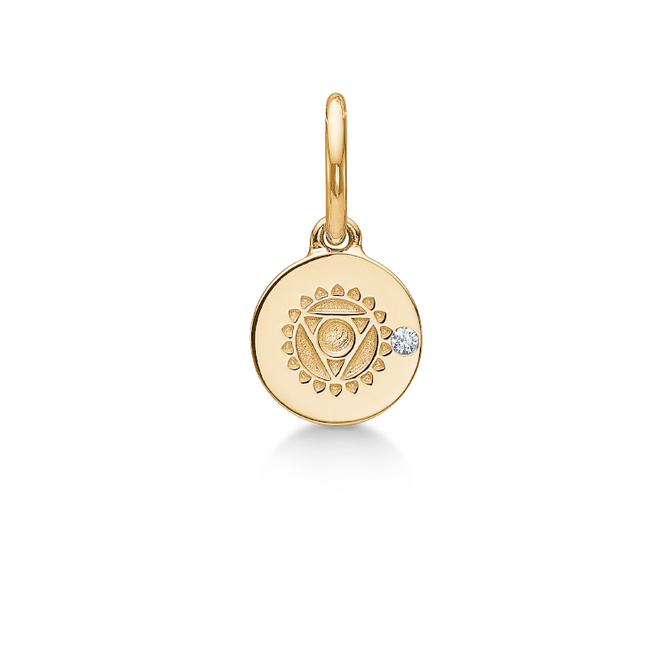 Inner Peace Throat Chakra Pendant - 18kt Yellow Gold