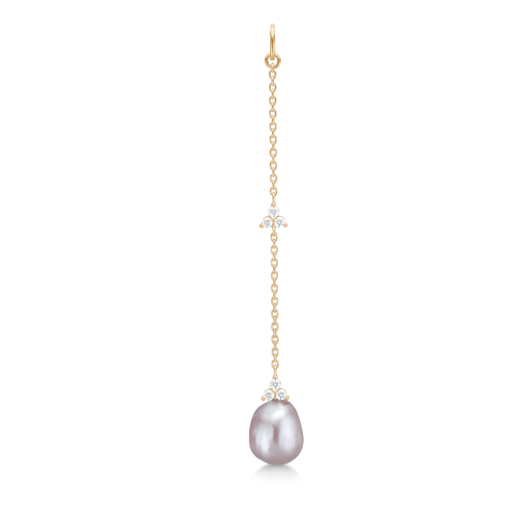 Fryd Pink Pearl Earring-Pendant L - 18kt Yellow Gold