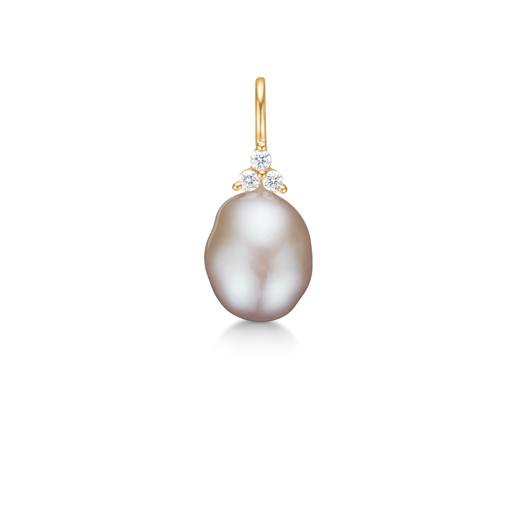 Fryd Pink Perle Anheng S - 18kt Gult Gull