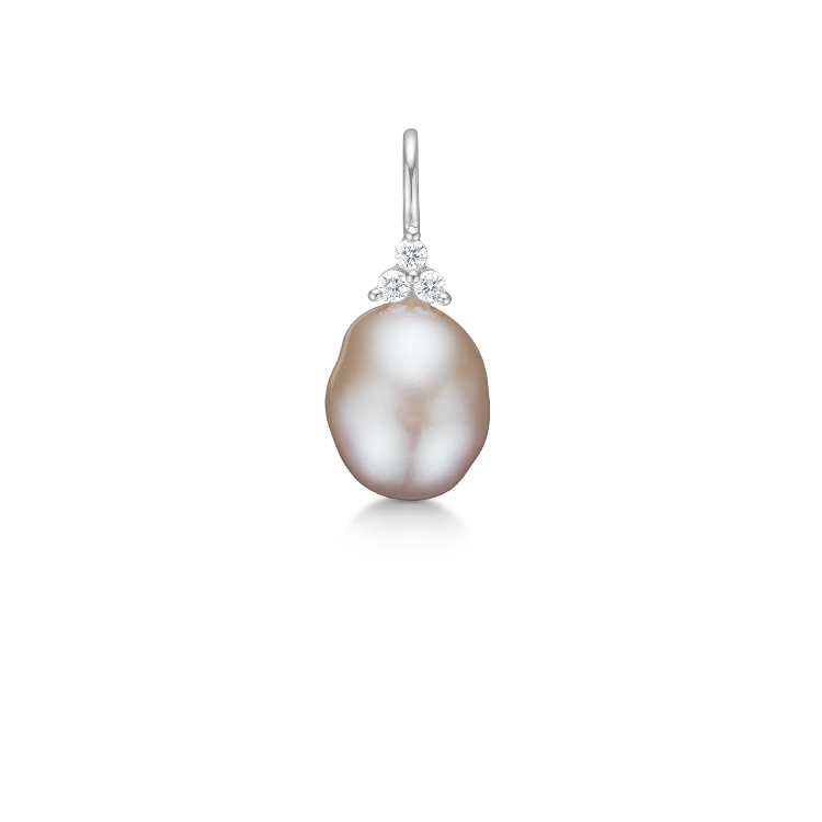 Fryd Pink Perle Anheng S - 18kt Hvitt Gull