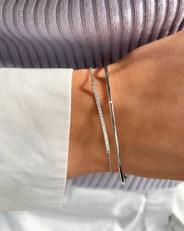 Rå Bangle - 18kt White Gold