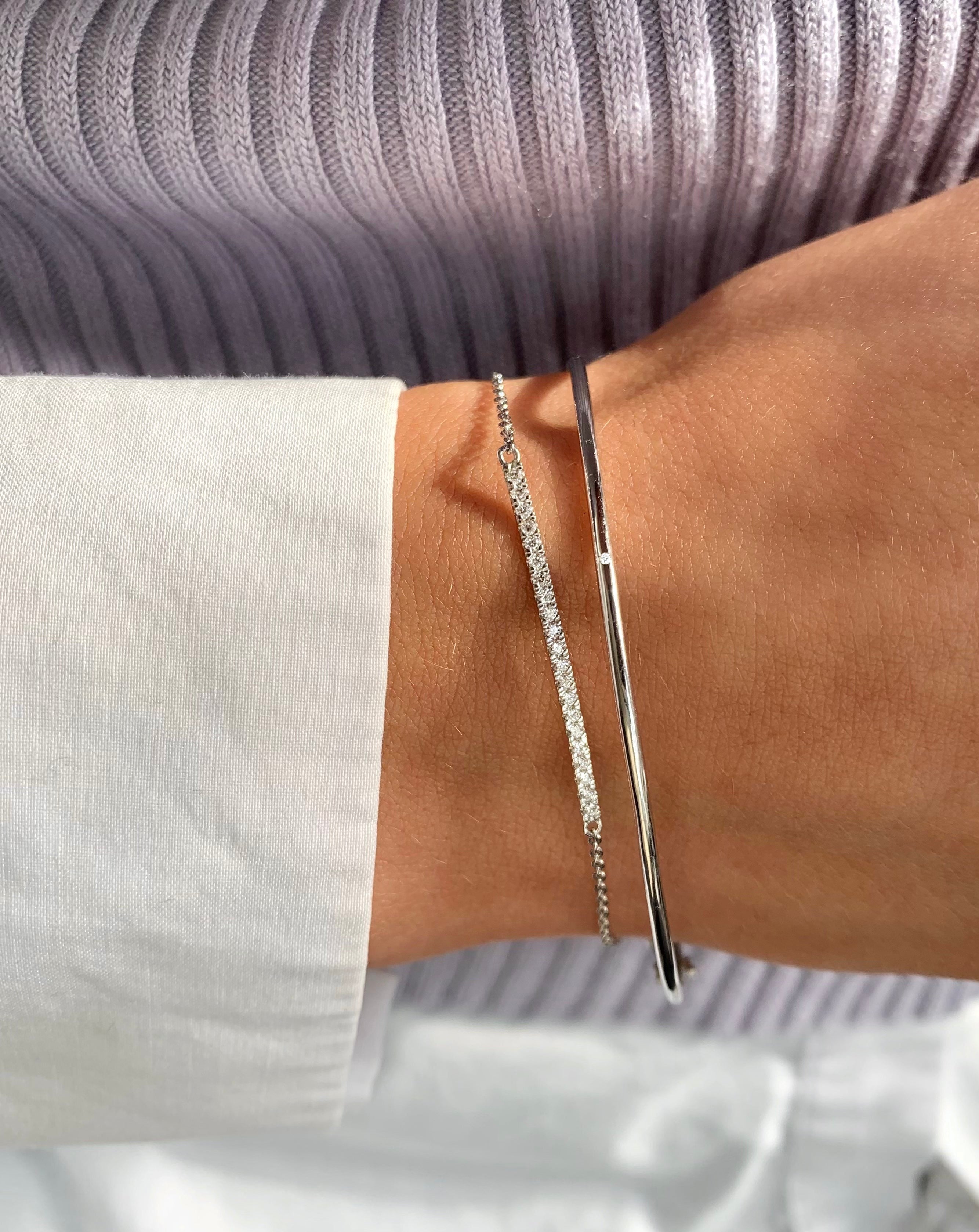Rock Classic Diamantarmbånd - 18kt Hvitt Gull