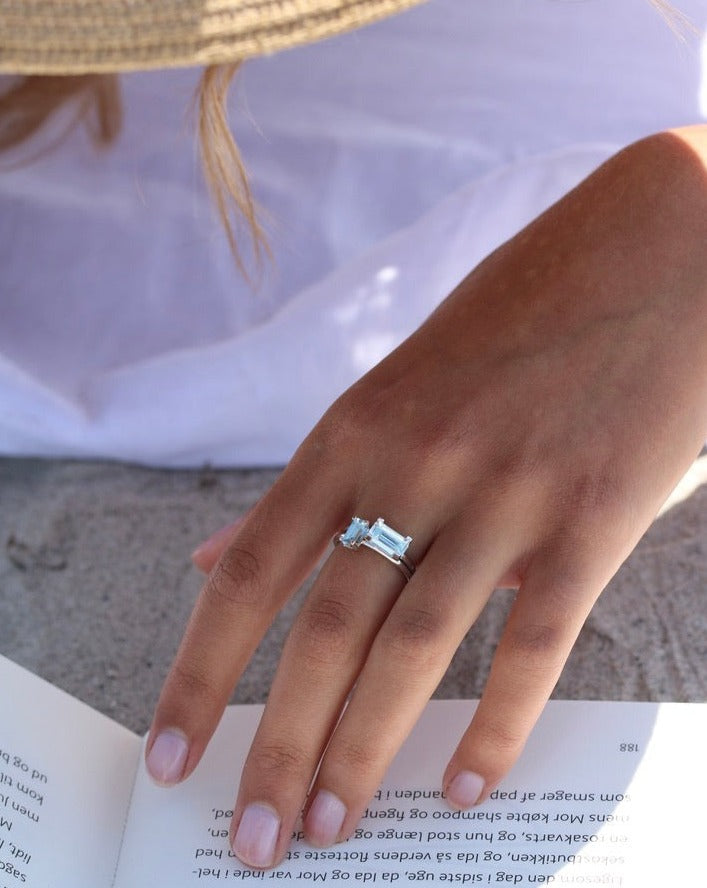 Nord Blue Ring - 18kt Hvitt Gull
