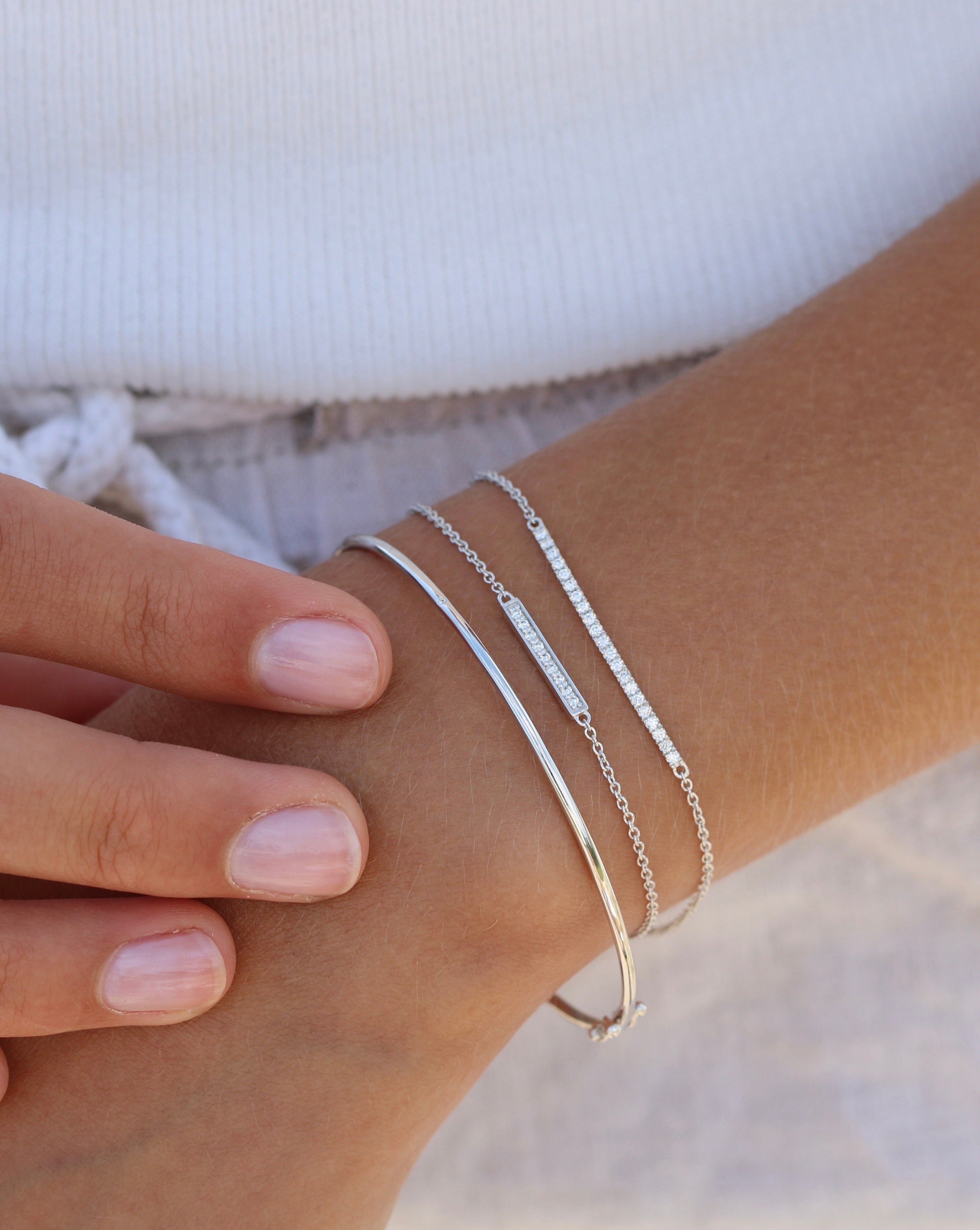 Rock Classic Diamantarmbånd - 18kt Hvitt Gull