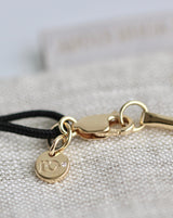 Inner Peace Balance Bracelet Black Cord - 18kt Yellow Gold