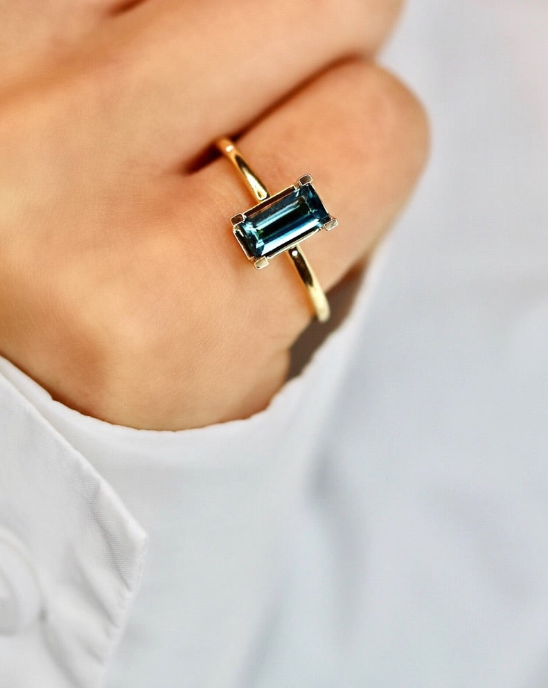 Nord London Blue Ring Turned - 18kt Gult Gull