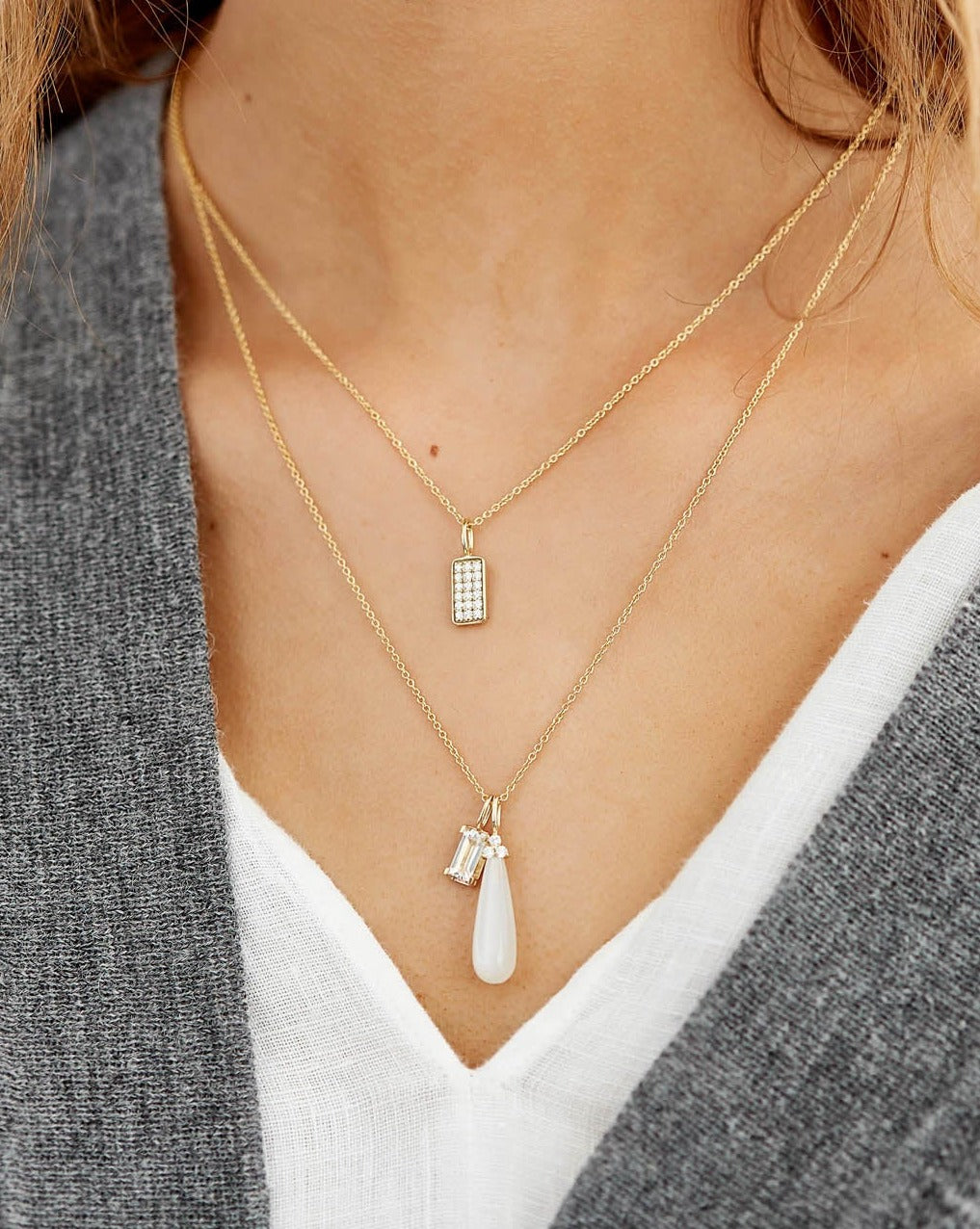 Fryd White Anheng - 18kt Gult Gull