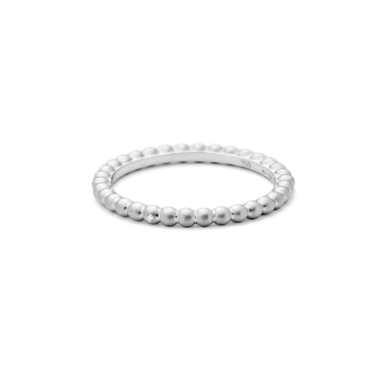 Orbit Dot Ring - 18kt Hvitt Gull