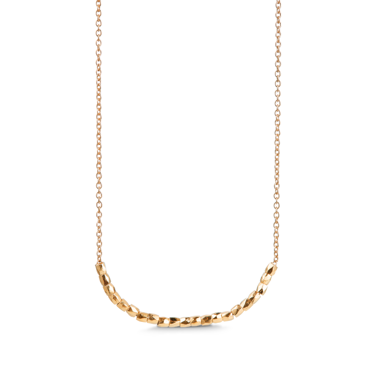 Rock Beads Me Halskjede 45 cm - 18kt Gult Gull
