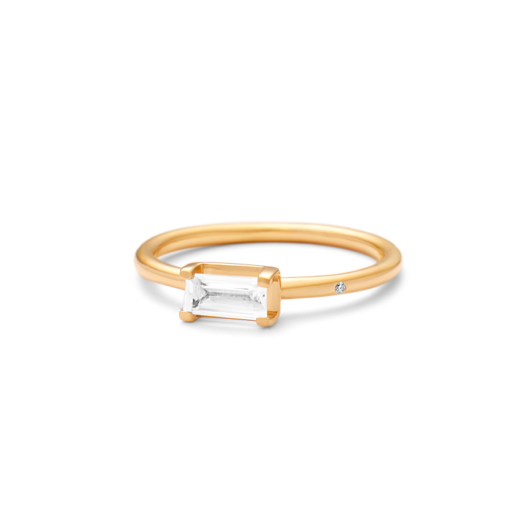 Nord White ring S - 18kt Yellow gold