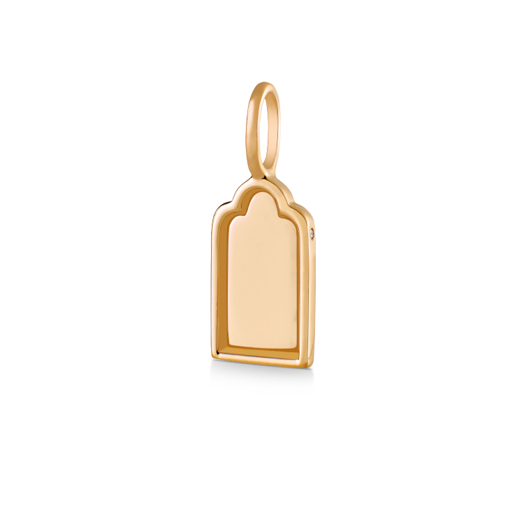 Rock Mirror Pendant - 18kt Yellow Gold