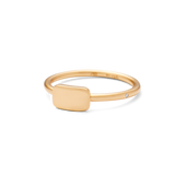 Rock Square Ring - 18kt Yellow Gold