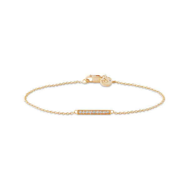 Rock Square Diamond Bracelet - 18kt Yellow Gold