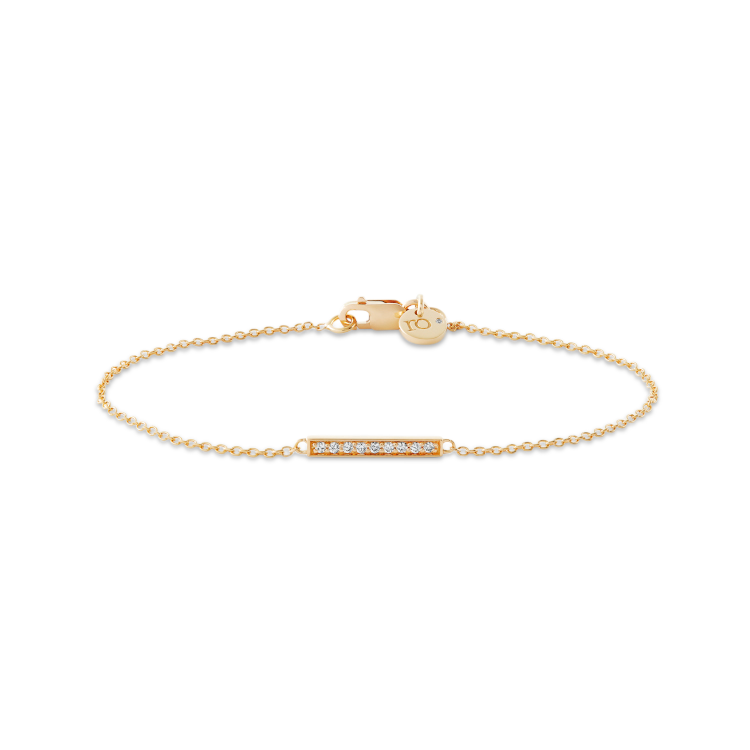 Rock Square Diamond Bracelet - 18kt Yellow Gold