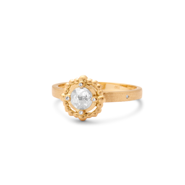 Orbit Grey Diamantring - 18kt Gult Gull