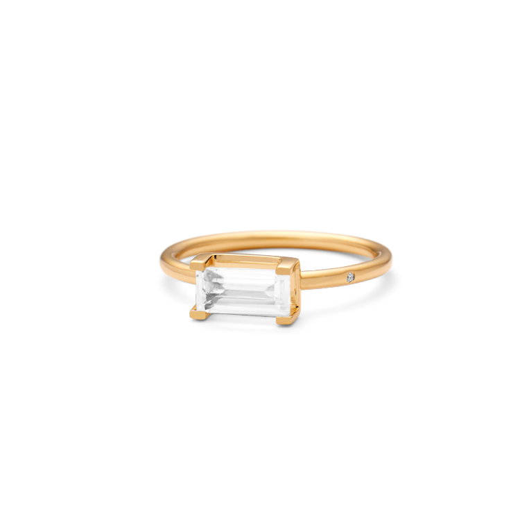 Nord White Ring - 18kt Gult Gull