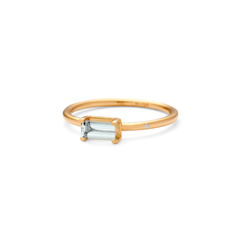 Nord Blue Ring S - 18kt Gult Gull