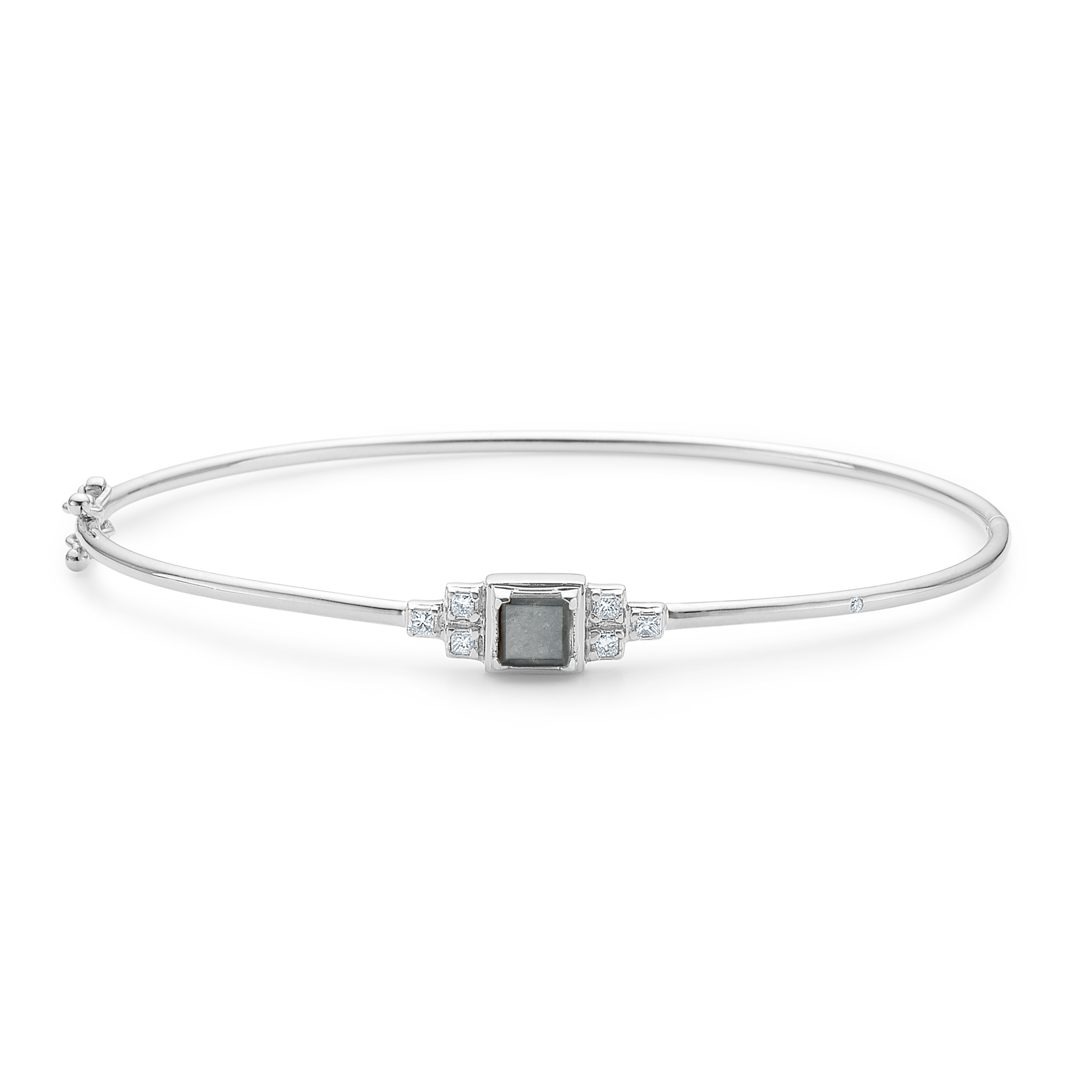 Raw Diamant Armring - 18kt Hvitt Gull
