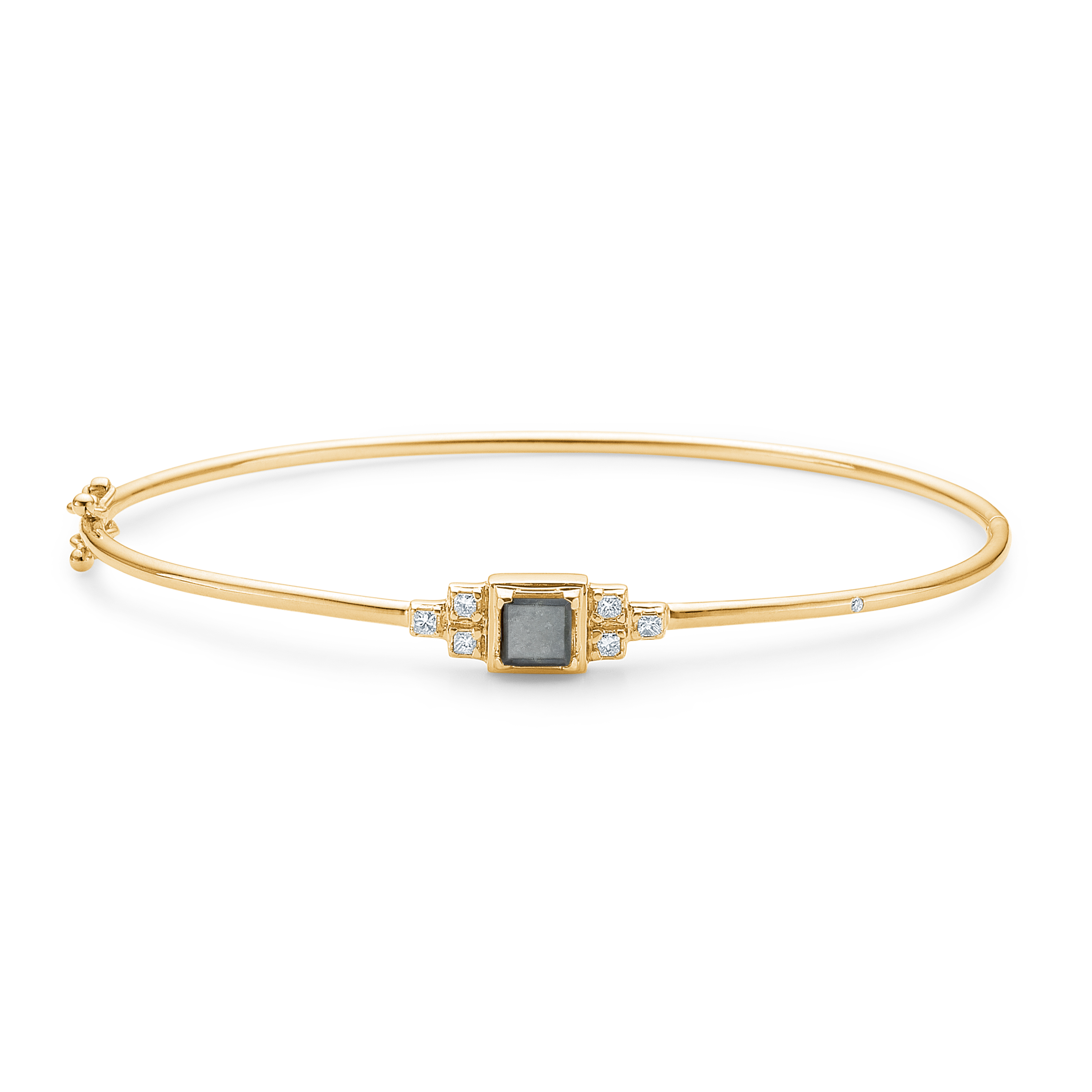 Raw Diamant Armring - 18kt Gult Gull