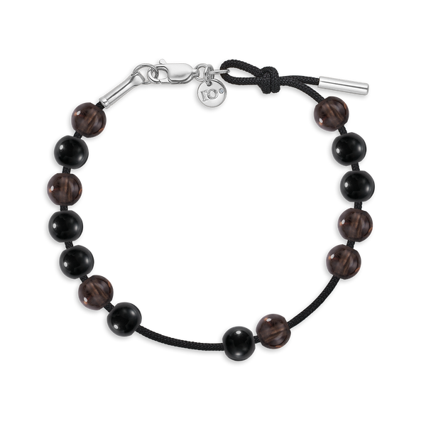 Inner Peace Balance Bracelet Black Cord - 18kt White Gold