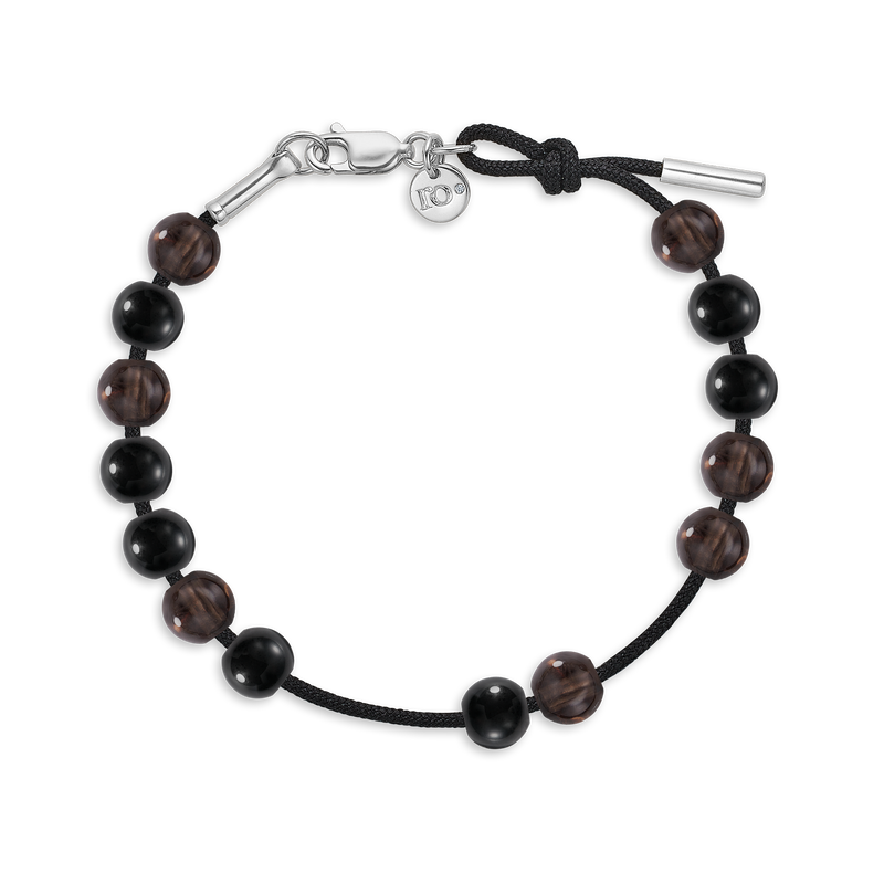 Inner Peace Balance Bracelet Black Cord - 18kt White Gold