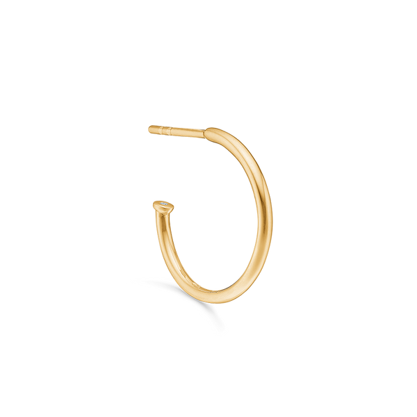 Rock Hoop Earring M - 18kt Yellow Gold