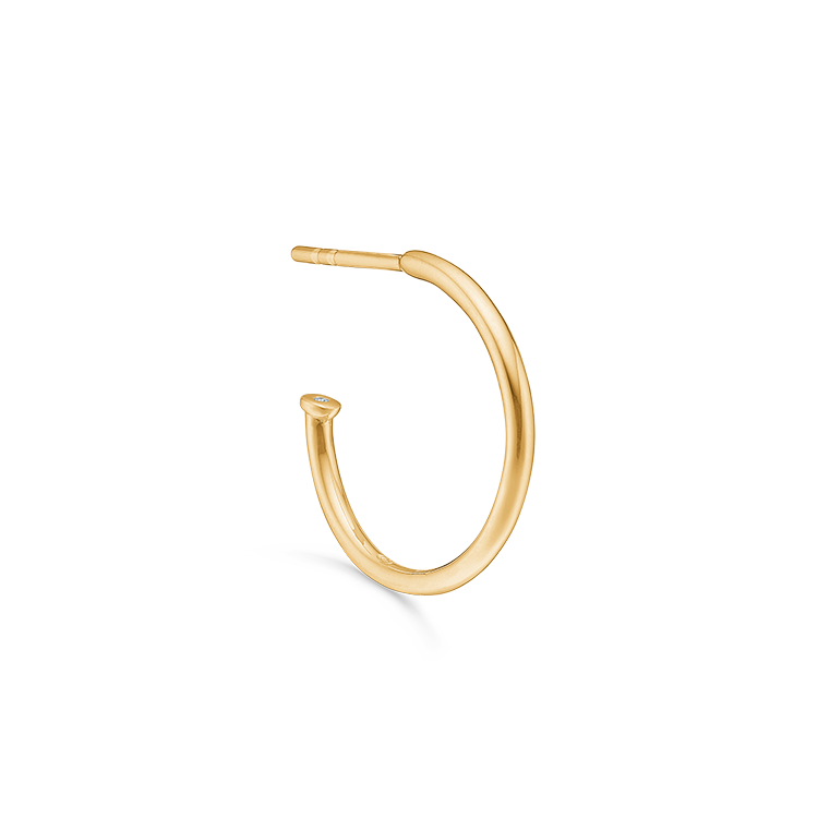 Rock Hoop Earring M - 18kt Yellow Gold