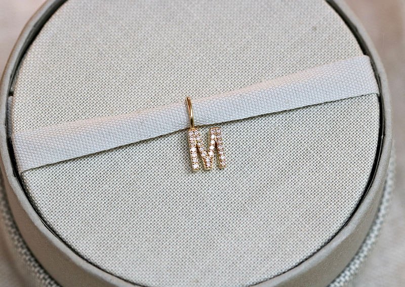 My M Diamond Pendant - 18kt Yellow Gold