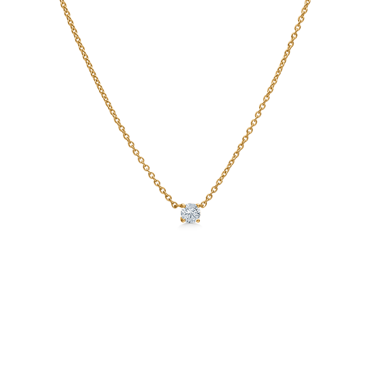 Rock Classic Floating Diamant halskjede - 18kt Gult gull