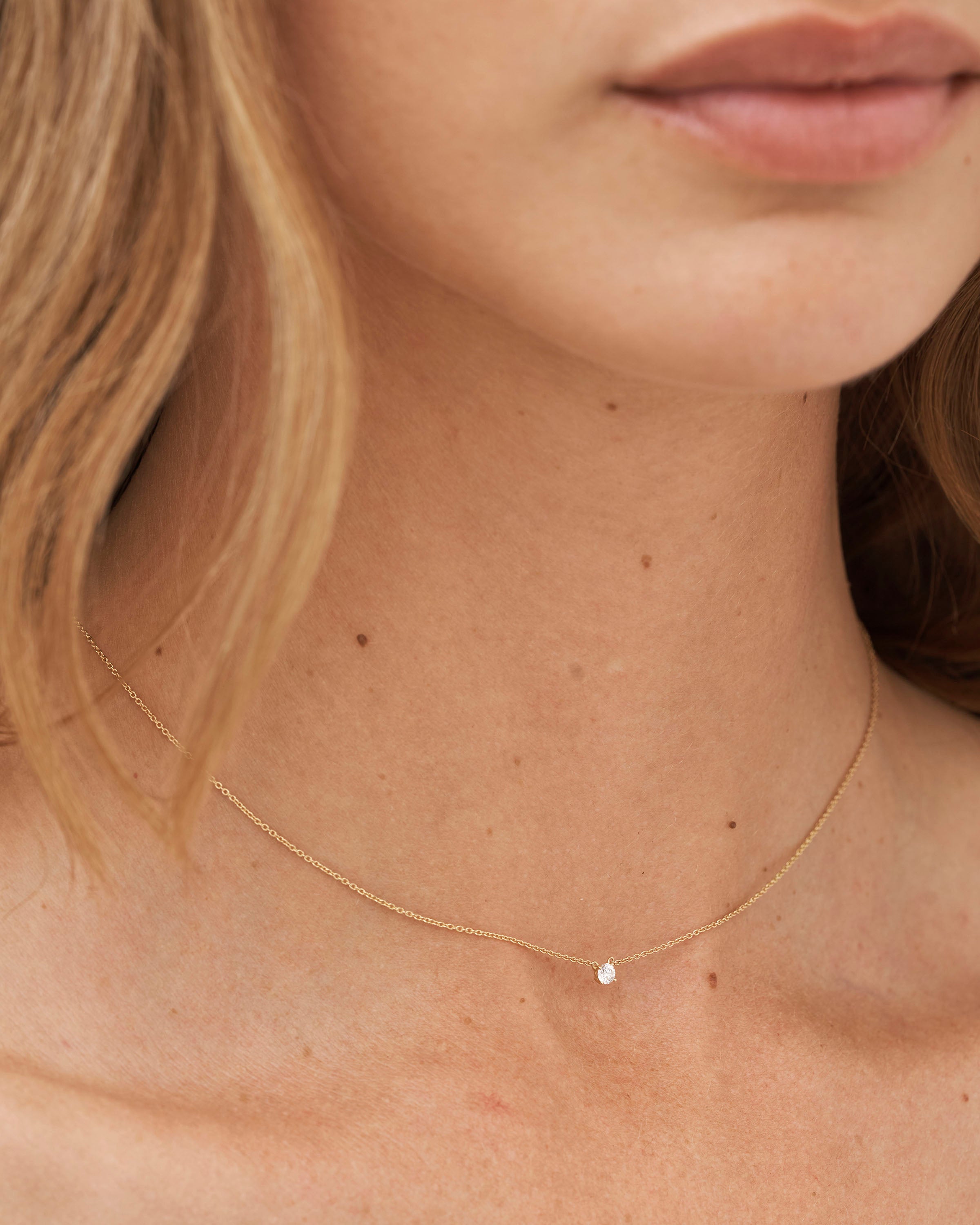 Rock Classic Floating Diamant halskjede - 18kt Gult gull