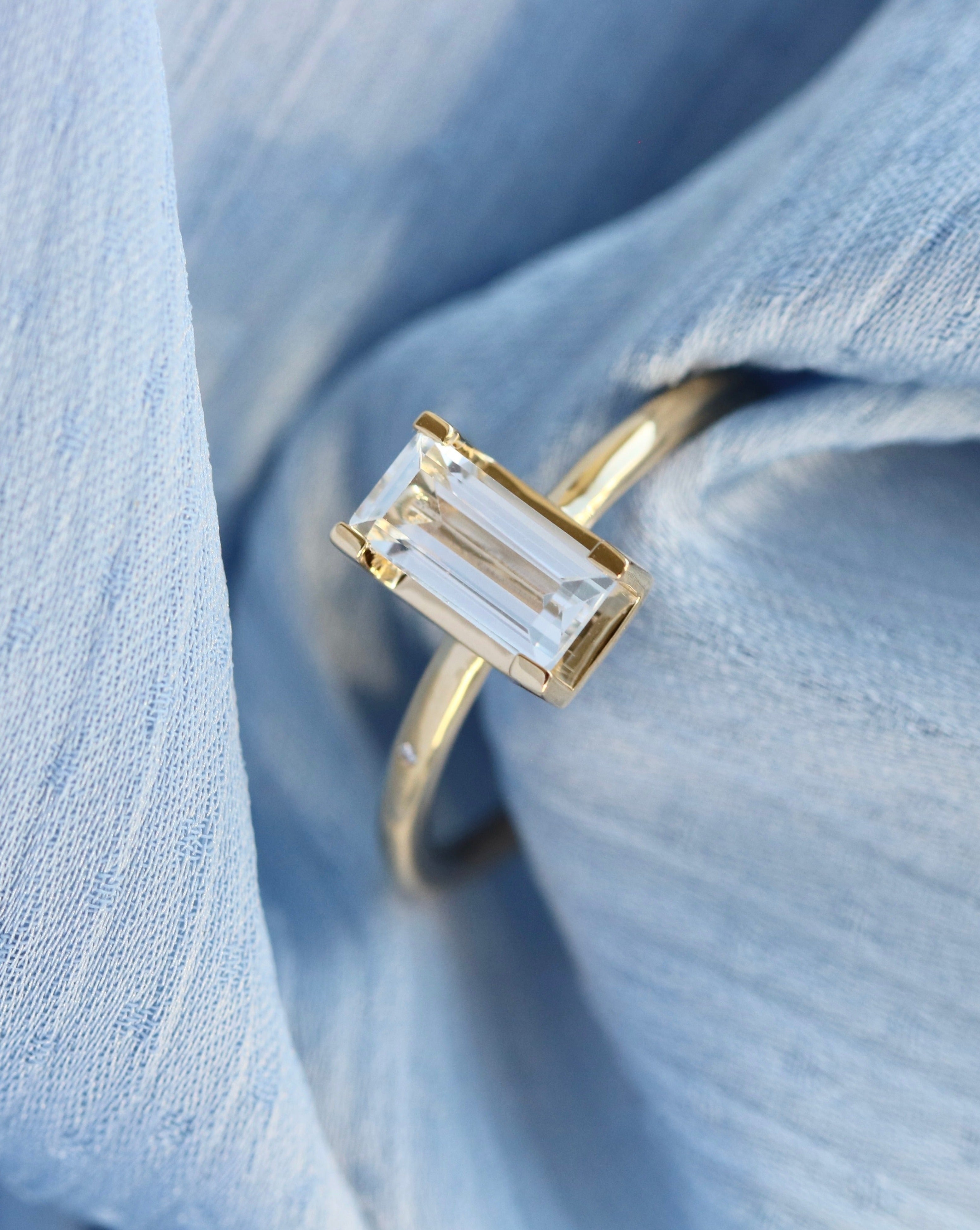 Nord White Ring turned - 18kt Gult Gull