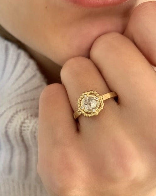 Orbit Grey Diamantring - 18kt Gult Gull