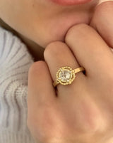 Orbit Grey Diamond Ring - 18kt Yellow Gold