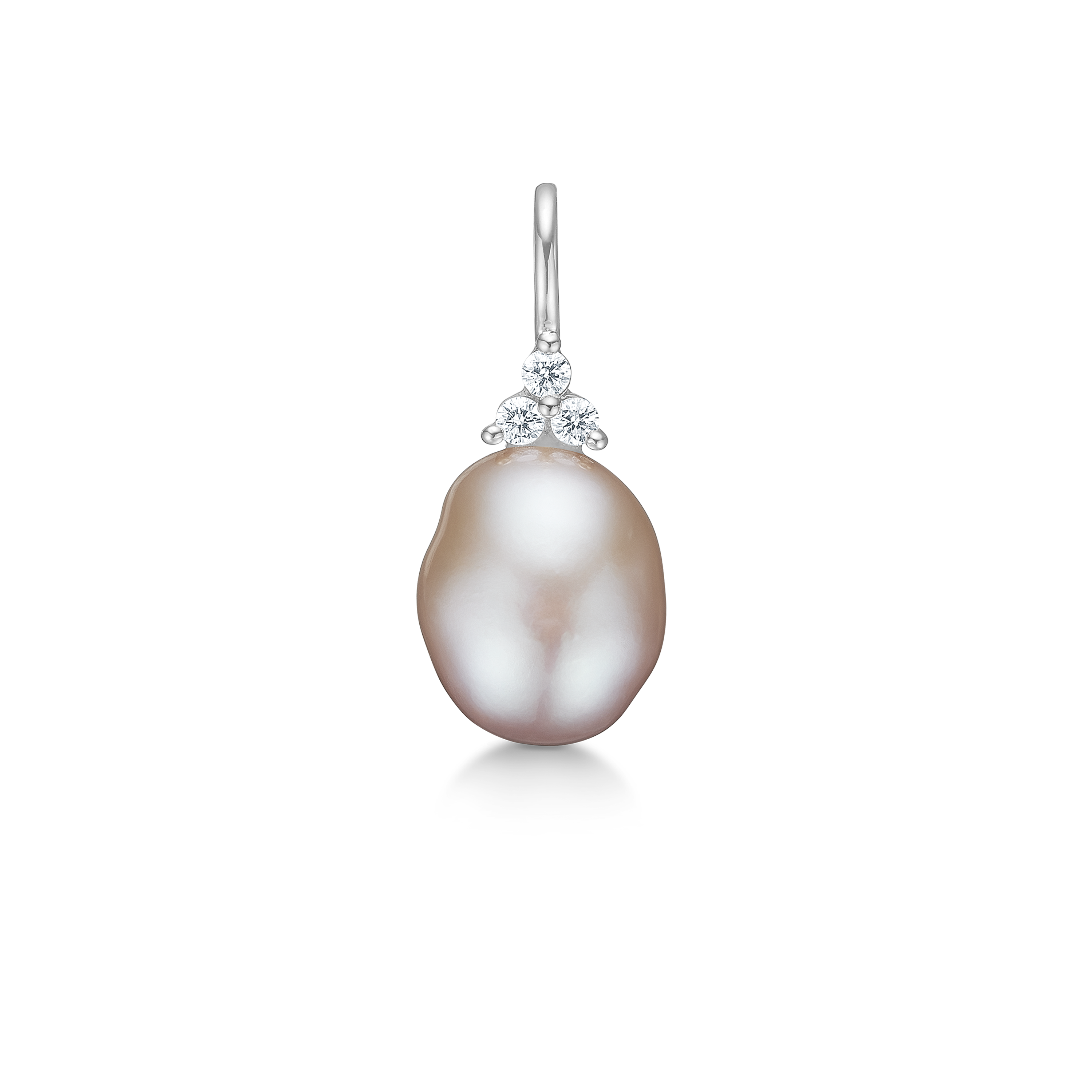 Fryd Pink Perle Anheng S - 18kt Hvitt Gull