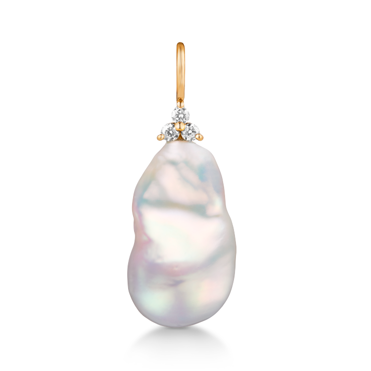 Fryd Baroque Pearl Pendant L - 18kt Yellow Gold