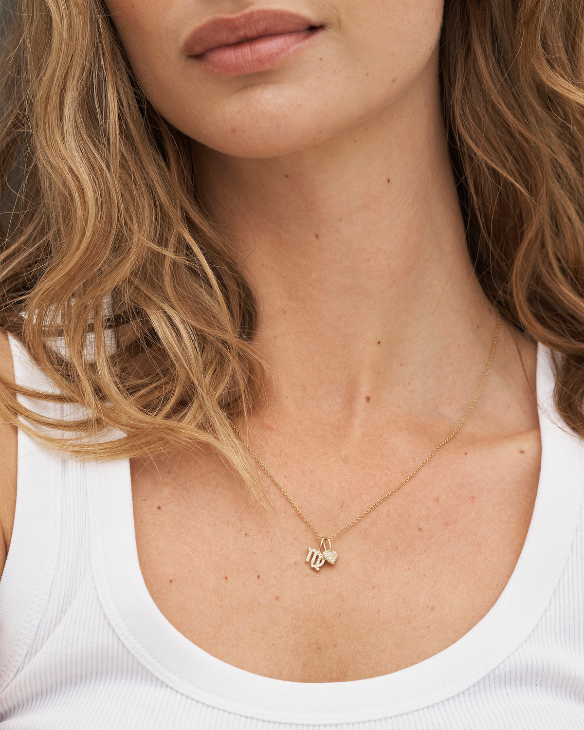 Symbols My Heart Diamant Anheng - 18kt Hvitt Gull