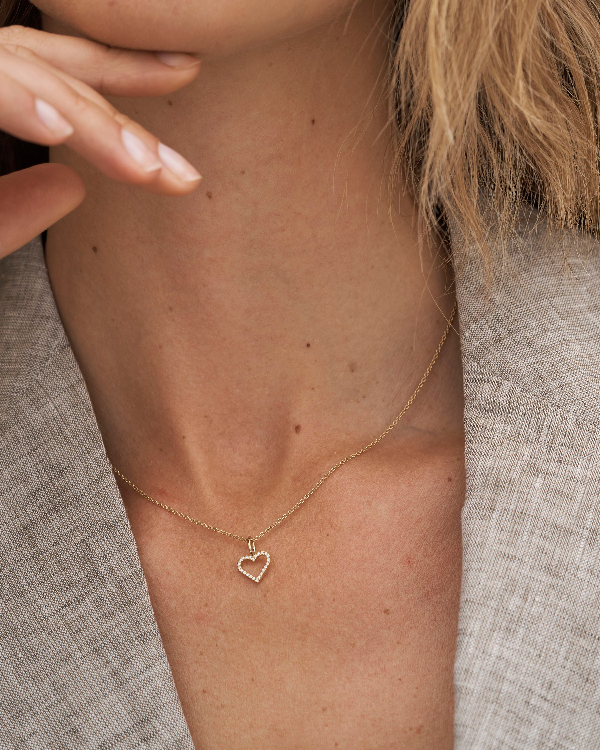 Symbols Open Heart diamant Anheng - 18kt Gult Gull
