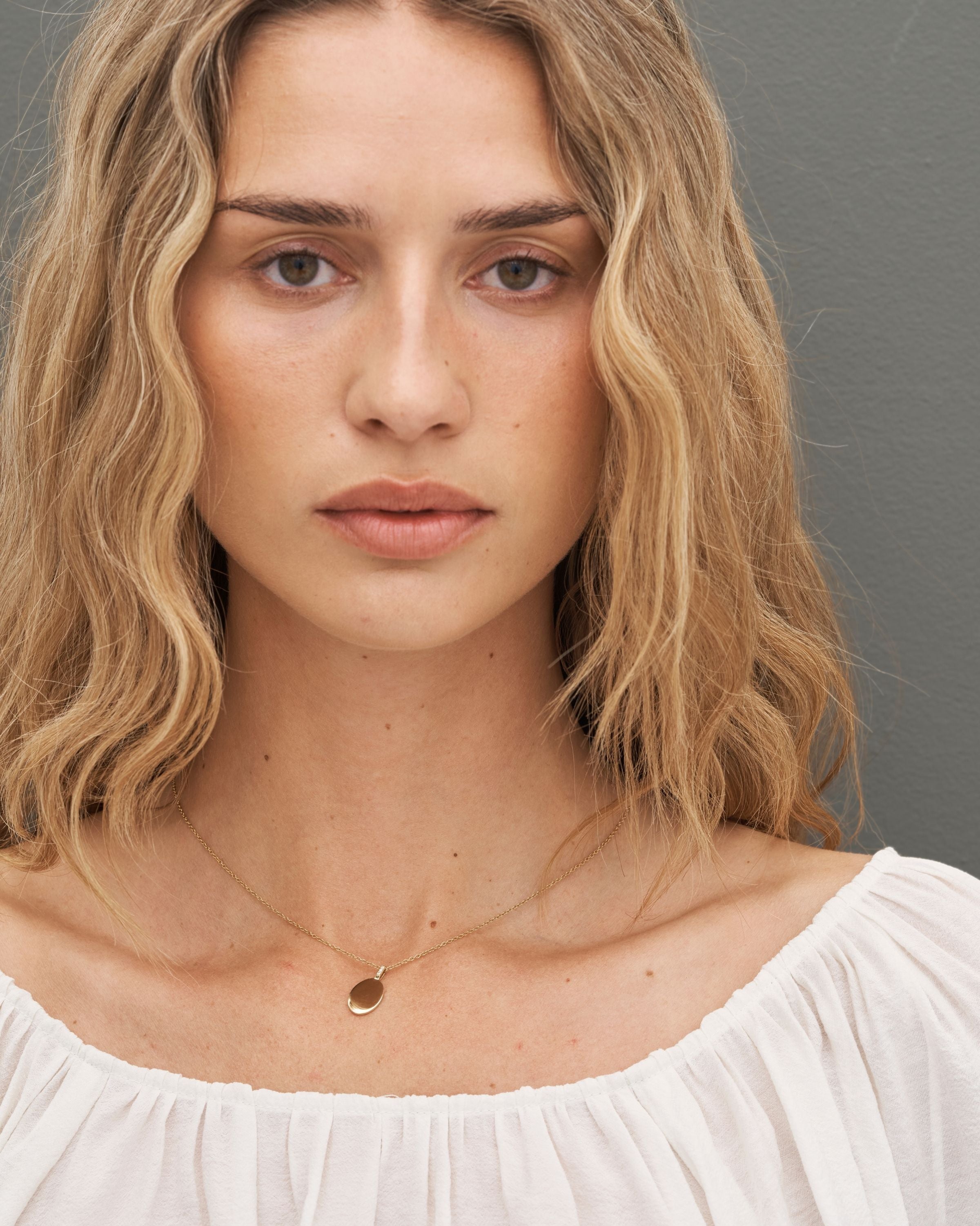 Signet Diamant Anheng - 18kt Gult Gull