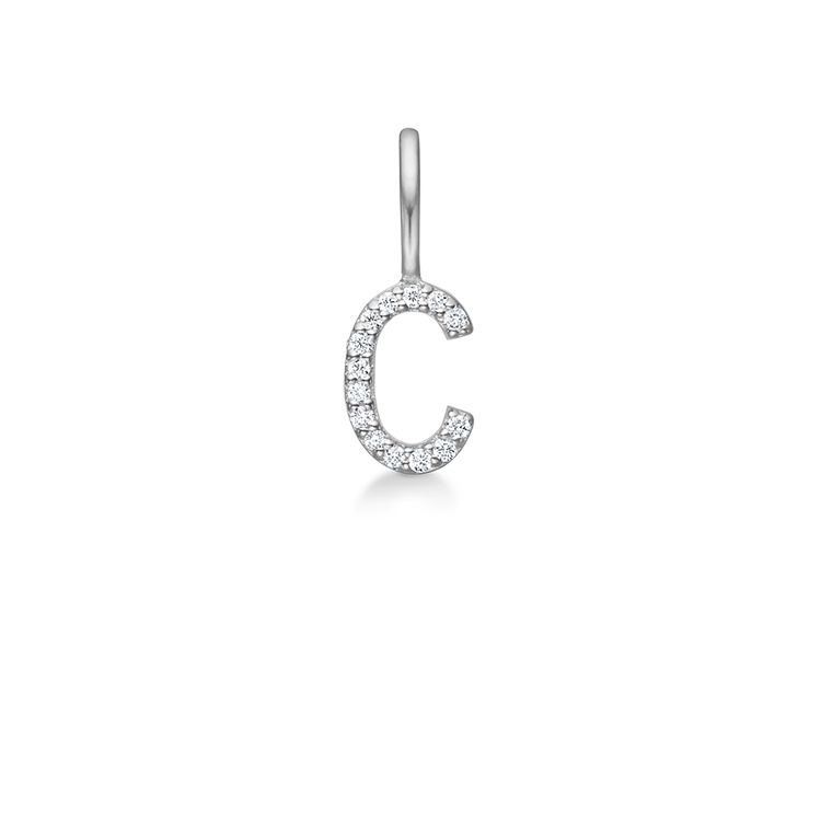My C Diamant Anheng - 18kt Hvitt Gull