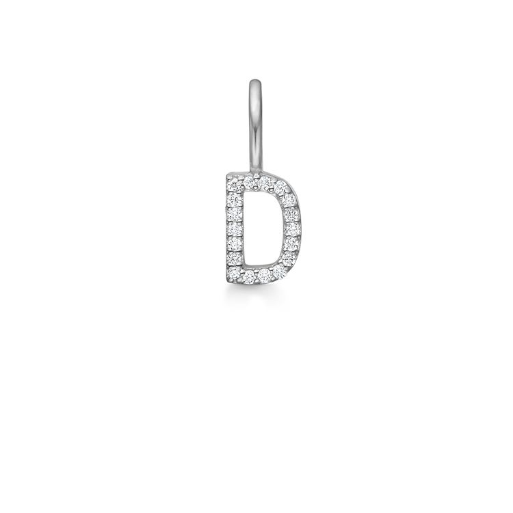 My D Diamant Anheng - 18kt Hvitt Gull