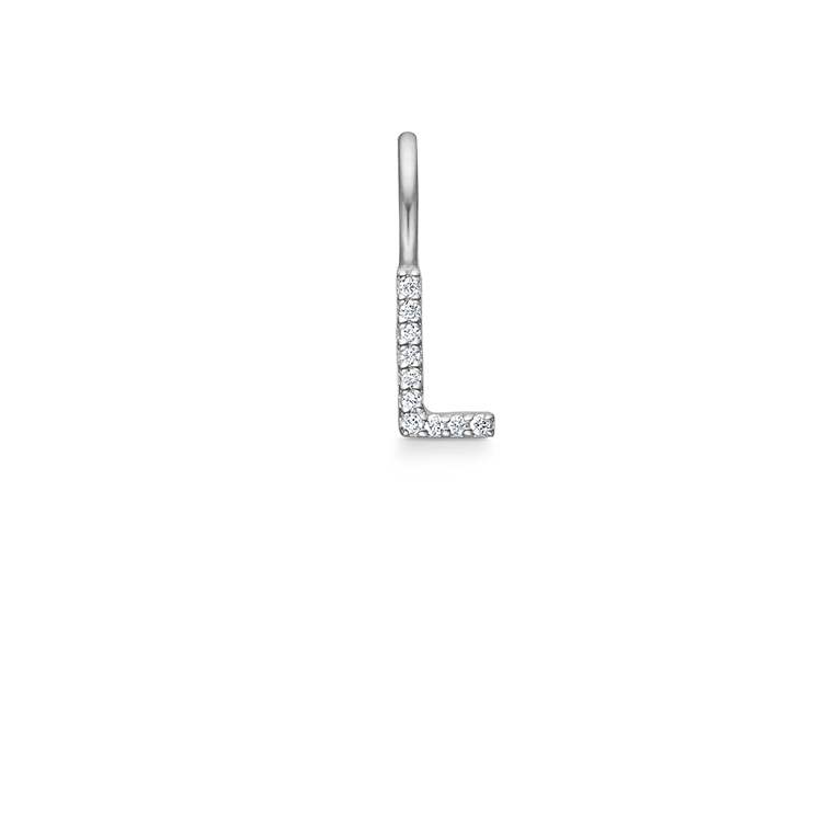 My L Diamant Anheng - 18kt Hvitt Gull